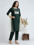 ATTRACTIVE SLUB COTTON EMBROIDERY SEQUENCE WORK TOP BOTTOM WITH DUPATTA OFFICE WEAR WHOLESALE PRICE ETHNIC GARMENT 6 (3)