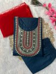 ATTRACTIVE SLUB COTTON EMBROIDERY SEQUENCE WORK TOP BOTTOM WITH DUPATTA OFFICE WEAR WHOLESALE PRICE ETHNIC GARMENT (41)