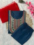 ATTRACTIVE SLUB COTTON EMBROIDERY SEQUENCE WORK TOP BOTTOM WITH DUPATTA OFFICE WEAR WHOLESALE PRICE ETHNIC GARMENT (41)