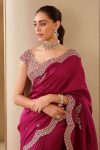 ATTRACTIVE VICHITRA SILK SEQUENCE EMBROIDERY WORK SAREE WITH UNSTITCHED BLOUSE PARTY WEAR WHOLESALE PRICE ETHNIC GARMENT (5)