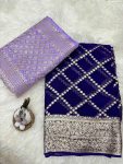 ATTRACTIVE VISCOSE GEORGETTE JACQUARD ZARI WORK SAREE WITH UNSTITCHED BLOUSE FESTIVAL WEAR WHOLESALE PRICE ETHNIC GARMENT (2)