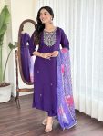 ATTRACTIVE VISCOSE SEQUENCE CODING EMBROIDERY WORK TOP BOTTOM WITH DUPATTA OFFICE WEAR WHOLESALE PRICE ETHNC GARMENT (6)