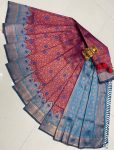 DESIGNER BANARASI SILK ZARI WEAVING WORK SAREE WITH UNSTITCHED BLOUSE FESTIVAL WEAR WHOLESALE PRICE ETHNIC GARMENT (2)