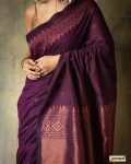 DESIGNER BANARASI SOFT SILK COPPER ZARI WEAVING WORK SAREE WITH UNSTITCHED BLOUSE FESTIVAL WEAR WHOLESALE PRICE ETHNIC GARMENT (43)