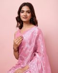 DESIGNER BURBERRY SILK SEQUENCE EMBROIDERY WITH CUT WORK SAREE WITH UNSTITCHED BLOUSE PARTY WEAR WHOLESALE PRICE ETHNIC GARMENT 1 (1)