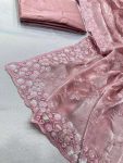 DESIGNER BURBERRY SILK SEQUENCE EMBROIDERY WITH CUT WORK SAREE WITH UNSTITCHED BLOUSE PARTY WEAR WHOLESALE PRICE ETHNIC GARMENT 1 (1)