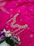 DESIGNER CHANDERI SILK SEQUENCE EMBROIDERY CODING WORK TOP BOTTOM WITH DUPATTA PARTY WEAR WHOLESALE PRICE ETHNIC GARMENT (5)