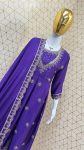 DESIGNER CHINON EMBROIDERY SEQUENCE WORK TO BOTTOM WITH DUPATTA PARTY WEAR WHOLESALE PIRCE ETHNIC GARMENT (2)