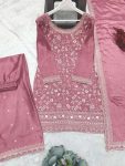 DESIGNER CHINON EMBROIDERY THREAD SEQUENCE WORK TOP PALAZZO WITH DUPATTA PARTY WEAR WHOLESALE PRICE ETHNIC GARMENT (1)