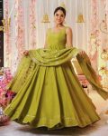 DESIGNER CHINON SEQUENCE EMBROIDERY WORK GOWN BOTTOM WITH DUPATTA PARTY WEAR WHOLESALE PRICE ETHNIC GARMENT (8)