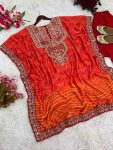 DESIGNER CHINON SILK EMBROIDERY CODING DORI -SEQUENCE WORK KAFTAN WITH BOTTOM FESTIVAL WEAR WHOLESALE PRICE ETHNIC GARMENT (2)