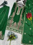 DESIGNER CHINON SILK EMBROIDERY SEQUENCE AND THREAD WORK TOP PALAZZO WITH DUPATTA FESTIVAL WEAR WHOLESALE PRICE ETHNIC GARMENT (5)