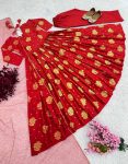 DESIGNER CHINON SILK EMBROIDERY SEQUENCE WORK GOWN BOTTOM WITH DUPATTA FESTIVAL WEAR WHOLESALE PRICE ETHNIC GARMENT (3)