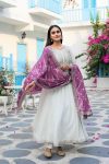 DESIGNER CHINON SILK EMBROIDERY SEQUENCE WORK GOWN BOTTOM WITH DUPATTA FESTIVAL WEAR WHOLESALE PRICE ETHNIC GARMENT 6 (4)