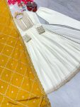 DESIGNER CHINON SILK EMBROIDERY SEQUENCE WORK GOWN BOTTOM WITH DUPATTA FESTIVAL WEAR WHOLESALE PRICE ETHNIC GARMENT 7 (1)
