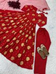 DESIGNER CHINON SILK EMBROIDERY SEQUENCE WORK GOWN BOTTOM WITH DUPATTA FESTIVAL WEAR WHOLESALE PRICE ETHNIC GARMENT (3)