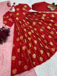 DESIGNER CHINON SILK EMBROIDERY SEQUENCE WORK GOWN BOTTOM WITH DUPATTA FESTIVAL WEAR WHOLESALE PRICE ETHNIC GARMENT (3)