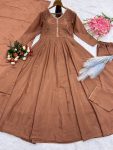 DESIGNER CHINON SILK EMBROIDERY SEQUENCE WORK GOWN BOTTOM WITH DUPATTA PARTY WEAR WHOLESALE PRICE ETHNIC GARMENT (11)