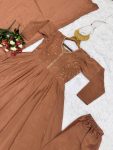 DESIGNER CHINON SILK EMBROIDERY SEQUENCE WORK GOWN BOTTOM WITH DUPATTA PARTY WEAR WHOLESALE PRICE ETHNIC GARMENT (11)