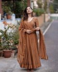 DESIGNER CHINON SILK EMBROIDERY SEQUENCE WORK GOWN BOTTOM WITH DUPATTA PARTY WEAR WHOLESALE PRICE ETHNIC GARMENT (11)