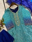 DESIGNER CHINON SILK PRINT WITH SEQUENCE EMBROIDERY WORK TOP BOTTOM WITH DUPATTA FESTIVAL WEAR WHOLESALE PRICE ETHNIC GARMENT 2 (4)