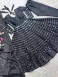 DESIGNER CHINON SILK SEQUENCE EMBROIDERY WORK GOWN BOTTOM WITH DUPATTA FESTIVAL WEAR WHOLESALE PRICE ETHNIC GARMENT (6)