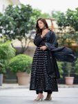 DESIGNER CHINON SILK SEQUENCE EMBROIDERY WORK GOWN BOTTOM WITH DUPATTA FESTIVAL WEAR WHOLESALE PRICE ETHNIC GARMENT (6)