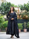 DESIGNER CHINON SILK SEQUENCE EMBROIDERY WORK GOWN BOTTOM WITH DUPATTA FESTIVAL WEAR WHOLESALE PRICE ETHNIC GARMENT (6)