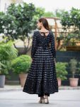 DESIGNER CHINON SILK SEQUENCE EMBROIDERY WORK GOWN BOTTOM WITH DUPATTA FESTIVAL WEAR WHOLESALE PRICE ETHNIC GARMENT (6)