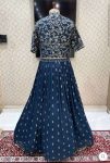 DESIGNER CHINON SILK SEQUENCE EMBROIDERY WORK GOWN WITH JACKET FESTIVAL WEAR WHOLESALE PRICE ETHNIC GARMENT (8)