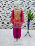 DESIGNER CINON EMBRIDERY SEQUENCE CODING REA MIRROR WORK TOP PANT WIHT DUPATTA PARTY WEAR WHOLESALE PRICE ETHNIC GARMENT (8)