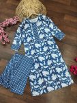 DESIGNER COTTON BLEND DIGITAL PRINT WORK TOP PANT SET CASUAL WEAR WHOLESALE PRICE ETHNIC GARMENT (4)
