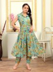 DESIGNER COTTON CHANDERI MILLE PRINT WORK TOP PANT SET OFFICE WEAR WHOLESALE PRICE ETHNIC GARMENT 1 (15)