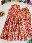 DESIGNER COTTON CHANDERI MILLE PRINT WORK TOP PANT SET OFFICE WEAR WHOLESALE PRICE ETHNIC GARMENT 1 (24)