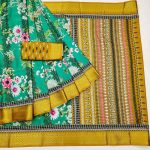 DESIGNER COTTON DIGITAL PRINT WORK SAREE WITH UNSTITCHED BLOUSE FESTIVAL WEAR WHOLESALE PRICE ETHNIC GARMENT (10)