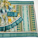 DESIGNER COTTON DIGITAL PRINT WORK SAREE WITH UNSTITCHED BLOUSE FESTIVAL WEAR WHOLESALE PRICE ETHNIC GARMENT (13)