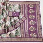 DESIGNER COTTON DIGITAL PRINT WORK SAREE WITH UNSTITCHED BLOUSE FESTIVAL WEAR WHOLESALE PRICE ETHNIC GARMENT (14)