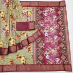 DESIGNER COTTON DIGITAL PRINT WORK SAREE WITH UNSTITCHED BLOUSE FESTIVAL WEAR WHOLESALE PRICE ETHNIC GARMENT (16)