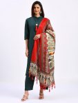 DESIGNER COTTON KHADI PRINT AND ZALAR WORK TOP BOTTOM WITH DUPATTA CASUAL WEAR WHOLESALE PRICE ETHNIC GARMENT (19)