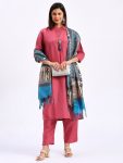 DESIGNER COTTON KHADI PRINT AND ZALAR WORK TOP BOTTOM WITH DUPATTA CASUAL WEAR WHOLESALE PRICE ETHNIC GARMENT (23)