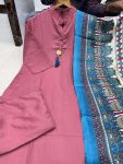 DESIGNER COTTON KHADI PRINT AND ZALAR WORK TOP BOTTOM WITH DUPATTA CASUAL WEAR WHOLESALE PRICE ETHNIC GARMENT (23)