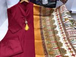 DESIGNER COTTON KHADI PRINT AND ZALAR WORK TOP BOTTOM WITH DUPATTA CASUAL WEAR WHOLESALE PRICE ETHNIC GARMENT (25)