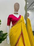 DESIGNER COTTON LACE WITH LATKAN ON PALLU SAREE WITH UNSTITCHED BLOUSE FESTIVAL WEAR WHOLESALE PRICE ETHNIC GARMENT (3)