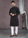 DESIGNER COTTON MIRROR WORK READY TO WEAR MENS KURTA WITH PAJAMA FESTIVAL WEAR WHOLESALE PRICE ETHNIC GARMENT (5)