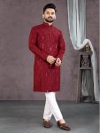 DESIGNER COTTON MIRROR WORK READY TO WEAR MENS KURTA WITH PAJAMA FESTIVAL WEAR WHOLESALE PRICE ETHNIC GARMENT (6)