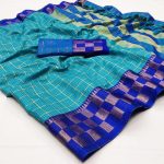 DESIGNER COTTON SILK BROAD BORDER WORK SAREE WITH UNSTITCHED BLOUSE FESTIVAL WEAR WHOLESALE PRICE ETHNIC GARMENT (13)
