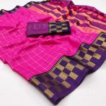 DESIGNER COTTON SILK BROAD BORDER WORK SAREE WITH UNSTITCHED BLOUSE FESTIVAL WEAR WHOLESALE PRICE ETHNIC GARMENT (19)