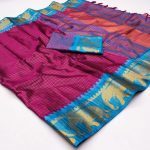DESIGNER COTTON SILK JACQUARD WEAVING WORK SAREE WITH UNSTITCHED BLOUSE FESTIVAL WEAR WHOLESALE PRICE ETHNIC GARMENT (18)