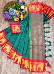 DESIGNER COTTON SILK JACQUARD WEAVING WORK SAREE WITH UNSTITCHED BLOUSE FESTIVAL WEAR WHOLESALE PRICE ETHNIC GARMENT (21)