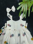 DESIGNER COTTON THREAD WORK BOTH SIDE BELT AND BACK ZIP KIDS FROCK PARTY WEAR WHOLESALE PRICE ETHNIC GARMENT (5)